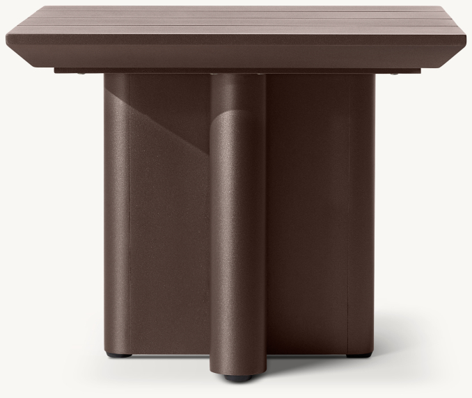 Vue de Face - Balmain Aluminium - Table D'Appoint Carrée - Bronze Architectural