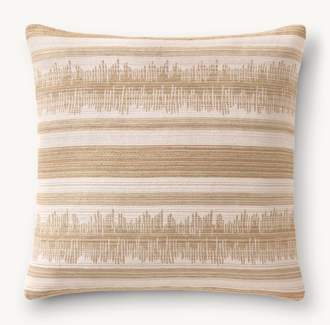 Naya Sketched Band Outdoor Pillow Cover - Square