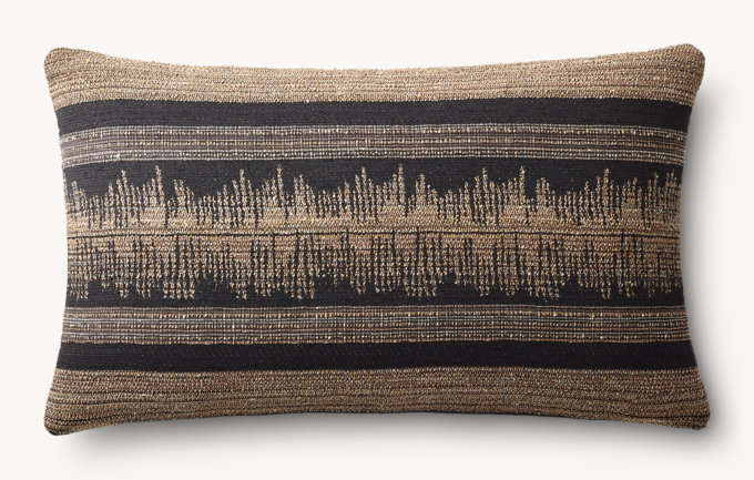 NAYA SKETCHED BAND OUTDOOR PILLOW COVER - LUMBAR