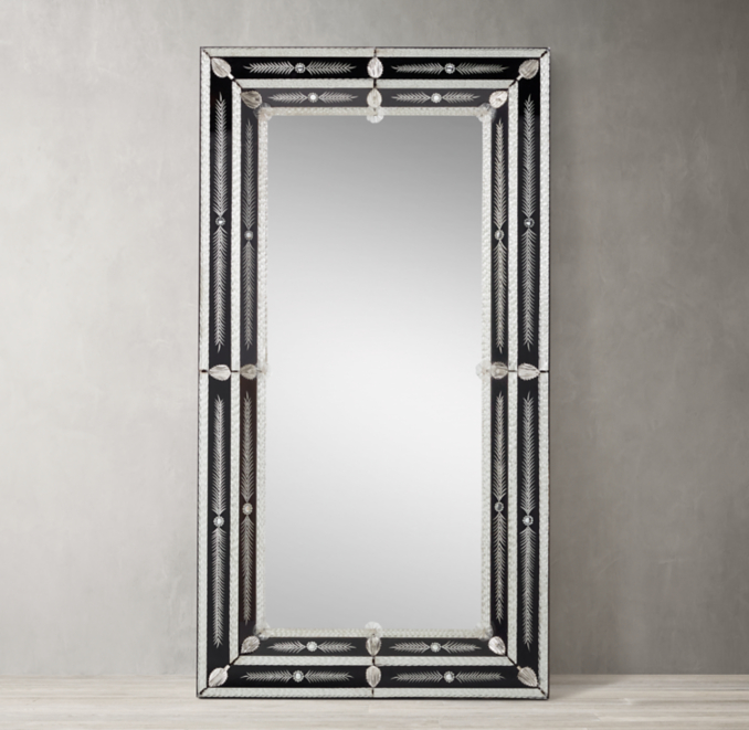 Baroque Etched Leaner Mirror