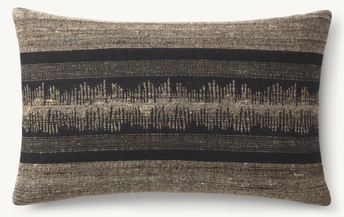 Naya Handwoven Sketched Center Band Pillow Cover - Lumbar