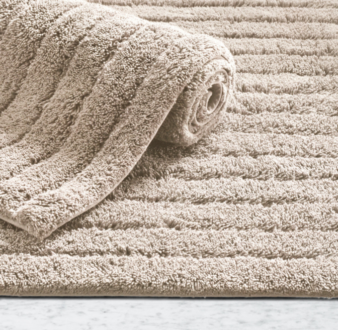 Ribbed Cotton Bath Rug, Sand | RH