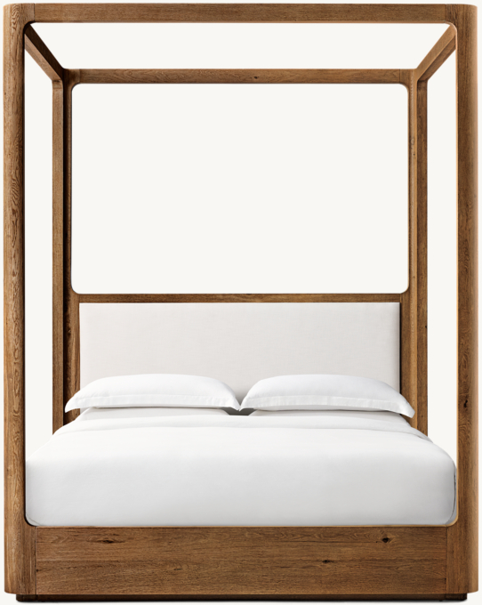 Oslo Fabric PANEL PLATFORM CANOPY BED