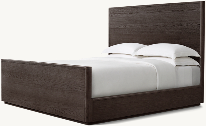Three Quarter view of Breton Panel Platform Bed With Footboard 