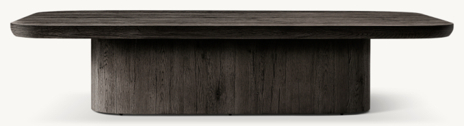 Vue de Face - Oslo - Table Basse à Piédestal - Chêne Noir