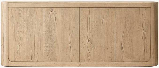 Vue de Face - Oslo - Buffet à 4 Portes - Chêne Grège Vieilli
