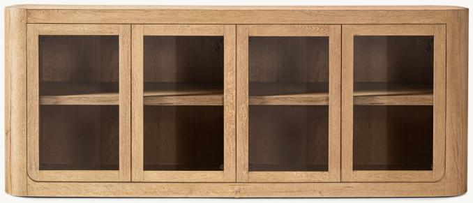 Front view of Oslo Glass 4-Door Sideboard 