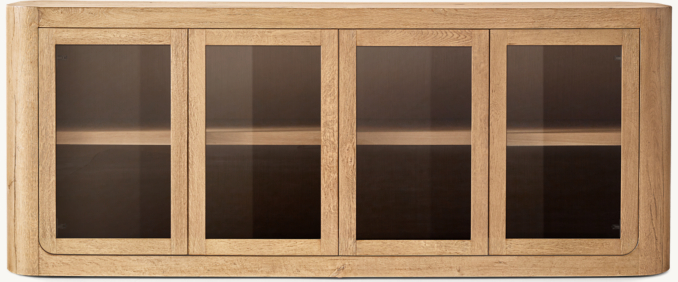 Front view of Oslo Glass 4-Door Media Console 