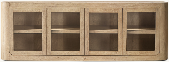 Front view of Oslo Glass 4-Door Media Console 