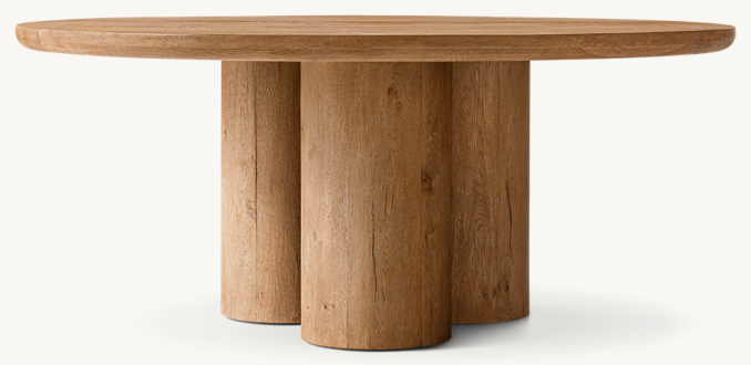 Front view of Oslo Cylinder Round Dining Table
