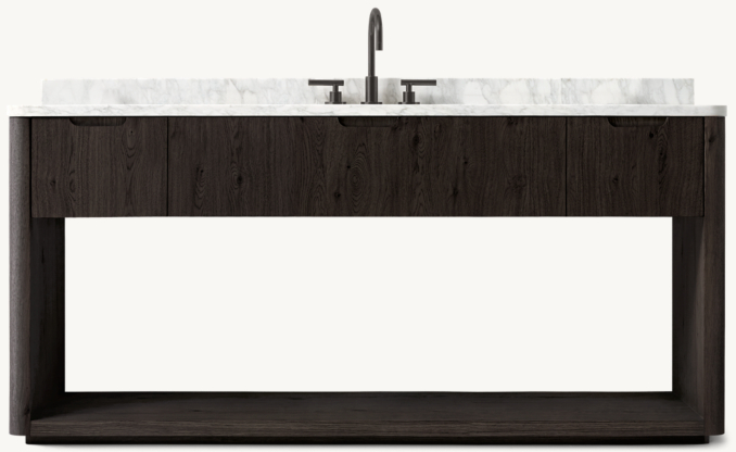 Front view of Madero Single Extra-Wide Washstand 