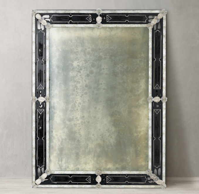 Italian Baroque Etched Leaner Mirror