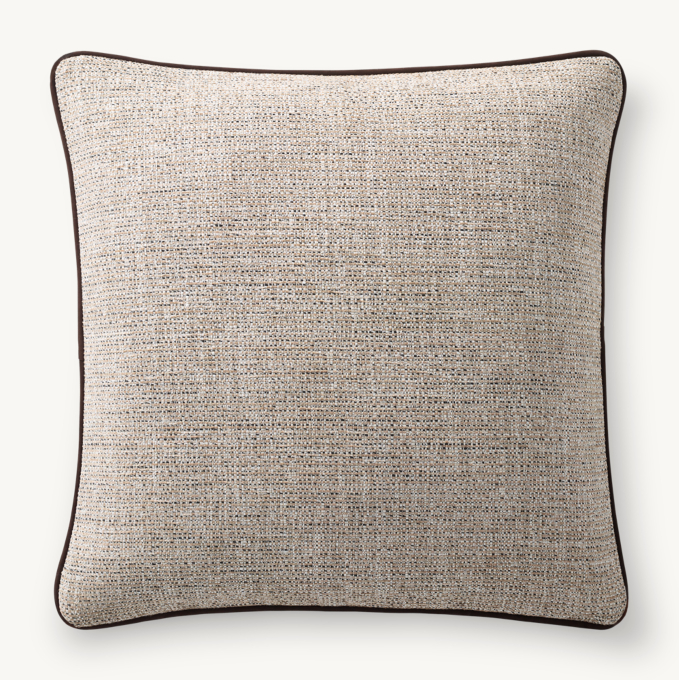 Italian Pietro Marled Piped Pillow Cover - Square | RH