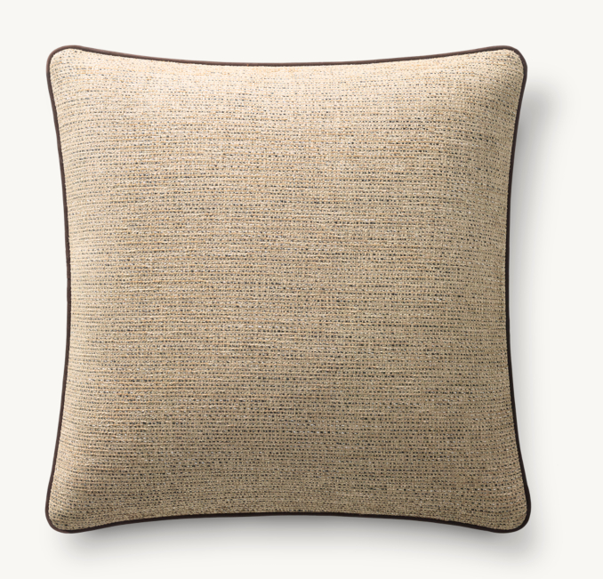 Overhead view of Italian Pietro Marled Piped Pillow Cover - Square 