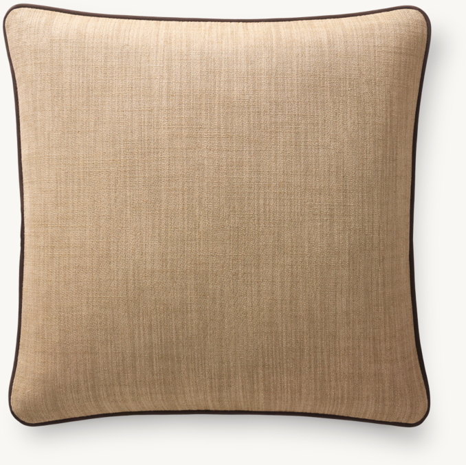 Overhead view of Italian Pietro Solid Piped Pillow Cover - Square 