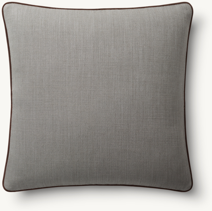 Overhead view of Italian Pietro Solid Piped Pillow Cover - Square 