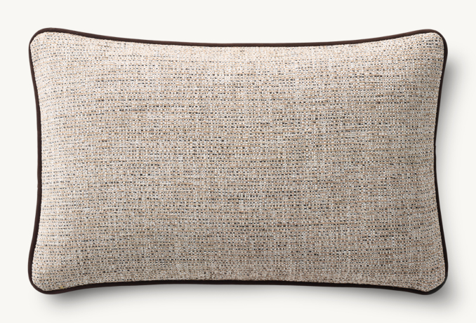 Overhead view of Italian Pietro Marled Piped Pillow Cover - Lumbar 