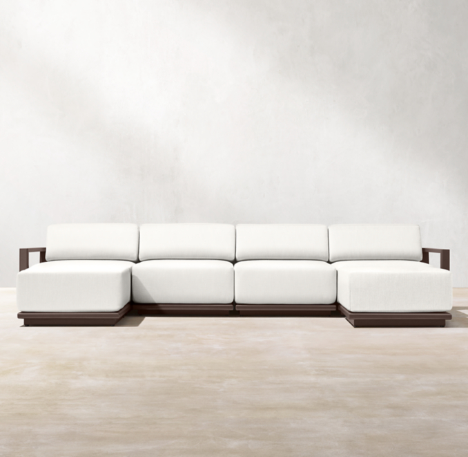 Belize Aluminum Modular Customizable Sectional with Cushion Inserts