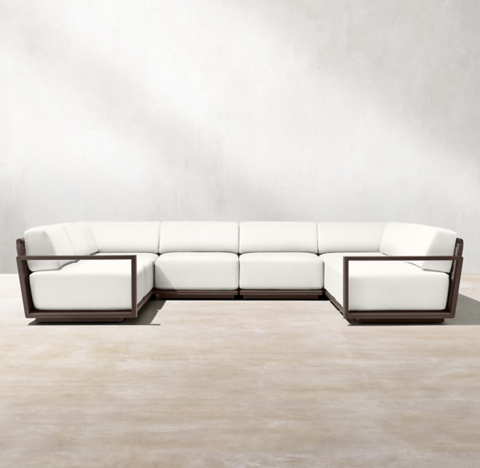 Belize Aluminum Modular USofa Sectional with Cushion Inserts