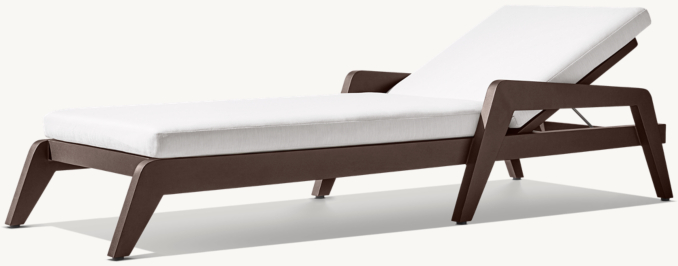 Three Quarter view of Avila Chaise With Cushion Inserts - Frame Only 