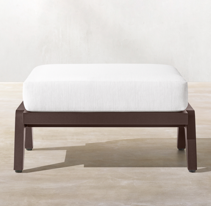 Avila Aluminum Ottoman with Cushion Inserts