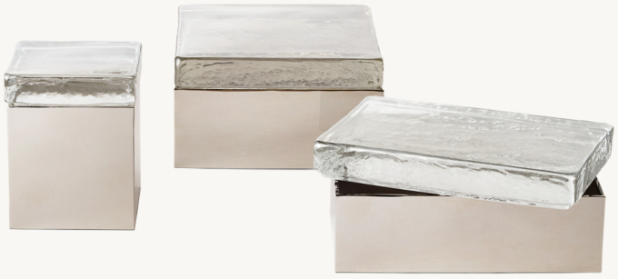 Cast Glass & Metal Box