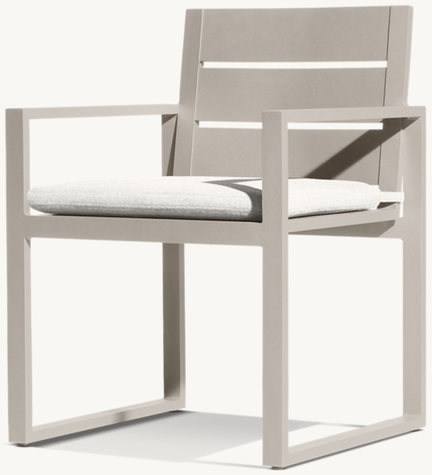 Three Quarter view of Aegean Aluminum Dining Armchair - Frame Only 