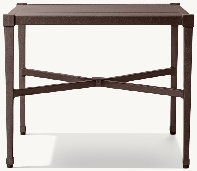 Front view of Trousdale Cast Aluminum Square Side Table 