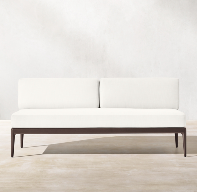 Laurel Aluminum TwoSeat Armless Sofa Cushions