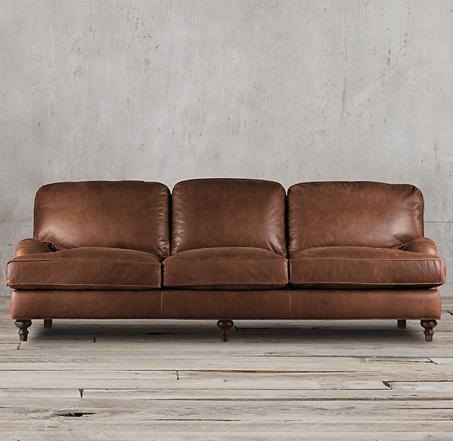 English Roll Arm Leather Sleeper Sofa, Leather Sleeper Sofa Full Size