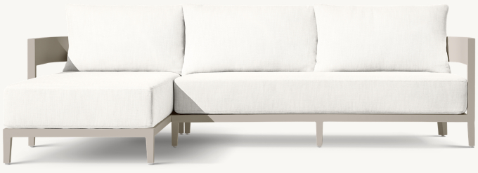 Balmain Aluminum Left-Arm Sofa-Chaise Sectional