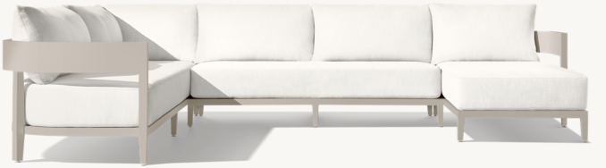 Balmain Aluminum USofa Chaise Sectional