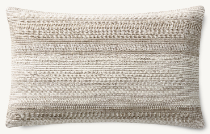 Alina Handwoven Banded Slub Pillow Cover - Lumbar