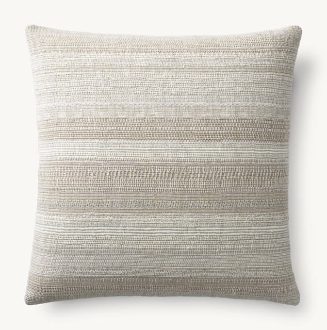 Alina Handwoven Banded Slub Pillow Cover - Square
