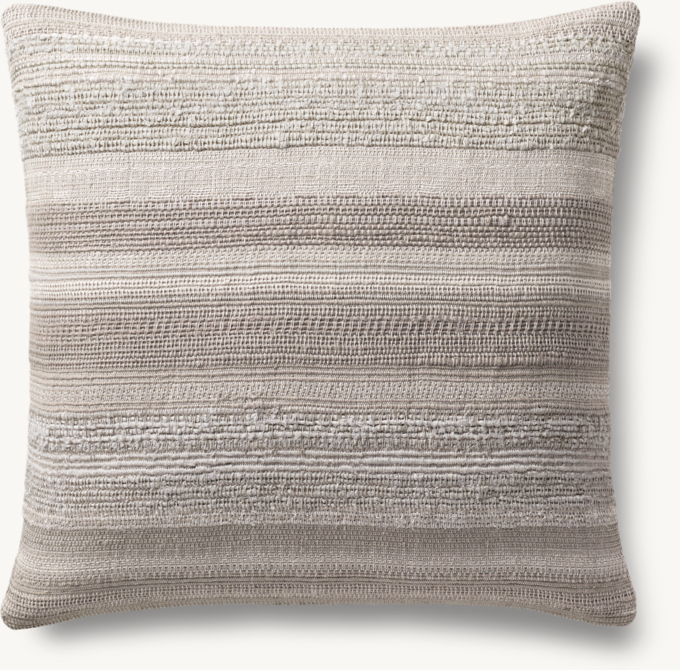 Alina Handwoven Banded Slub Pillow Cover - Square