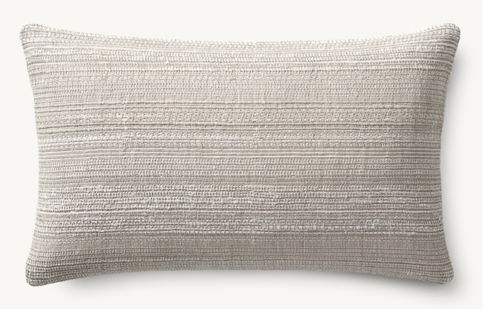 Alina Handwoven Solid Slub Pillow Cover - Lumbar