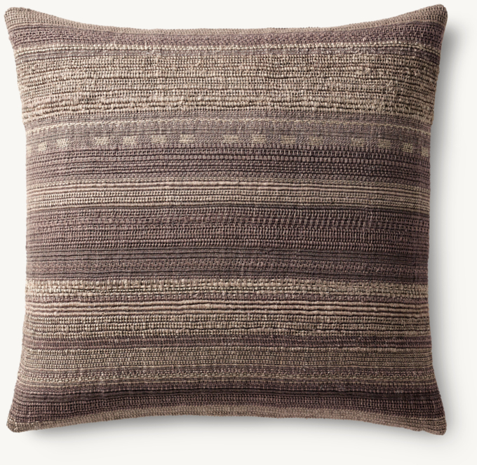 Alina Handwoven Banded Slub Pillow Cover - Square