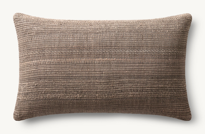 Alina Handwoven Solid Slub Pillow Cover - Lumbar