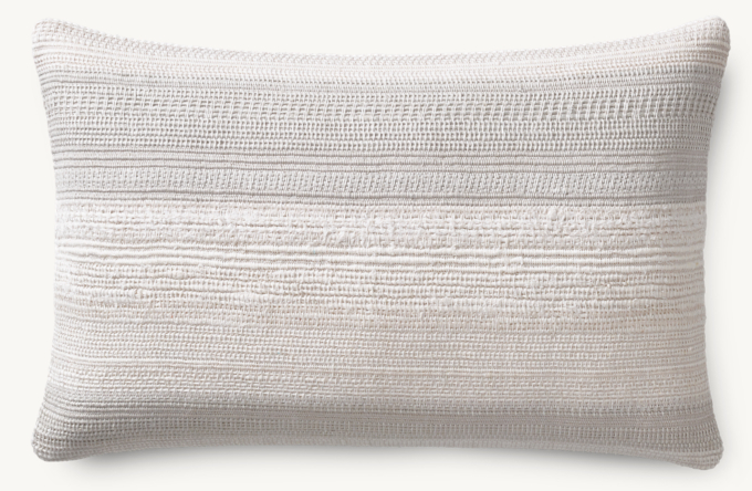 Alina Handwoven Banded Slub Pillow Cover - Lumbar