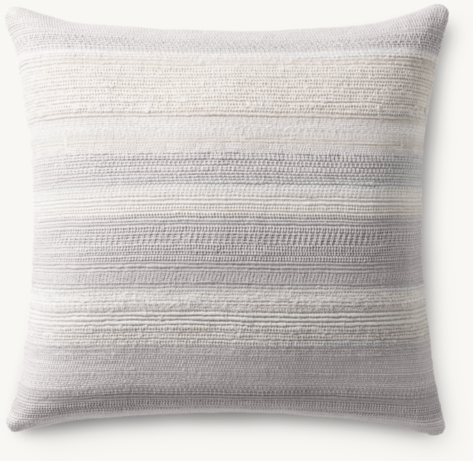 Alina Handwoven Banded Slub Pillow Cover - Square