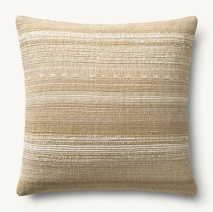 Alina Handwoven Banded Slub Pillow Cover - Square