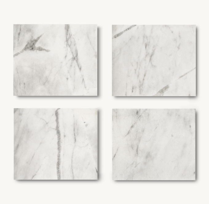 Sourced from quarries in Volakas, Greece, our marble will have distinctive veins, markings and color variations that are unique to each piece. No two are the same.