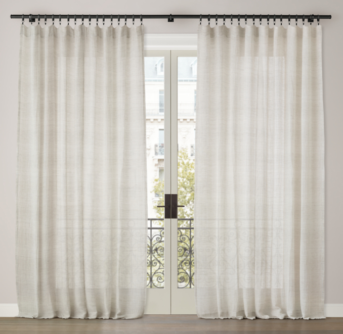 Custom Italian Linen Gauze Sheer RodPocket Drapery