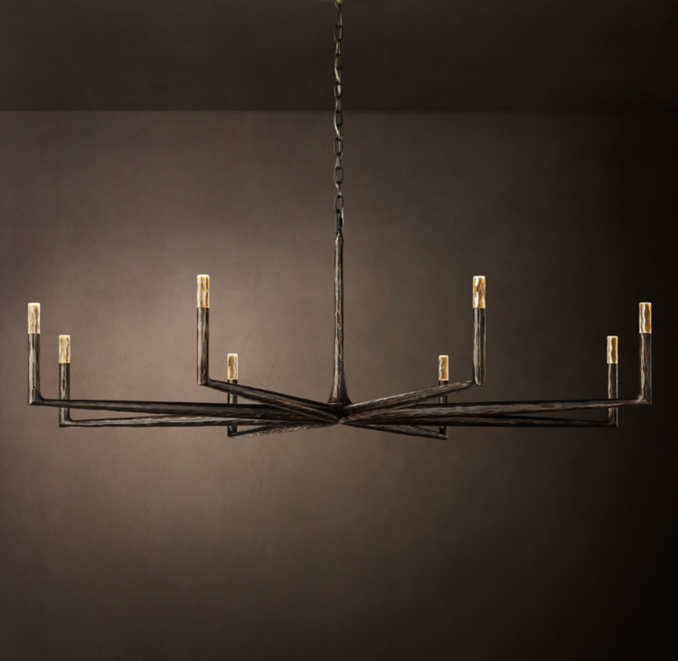 72" chandelier shown in Forged Bronze.