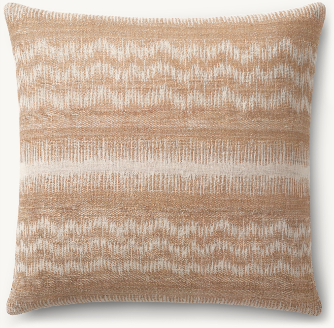 Overhead view of Naya Handwoven Sketched Wave Pillow Cover - Square 