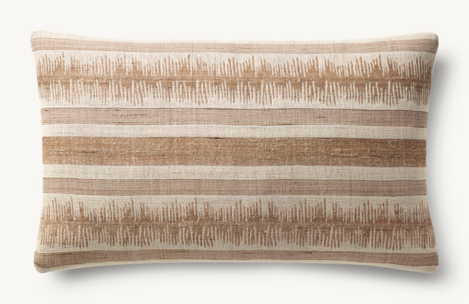 Naya Handwoven Sketched Band Pillow Cover - Lumbar