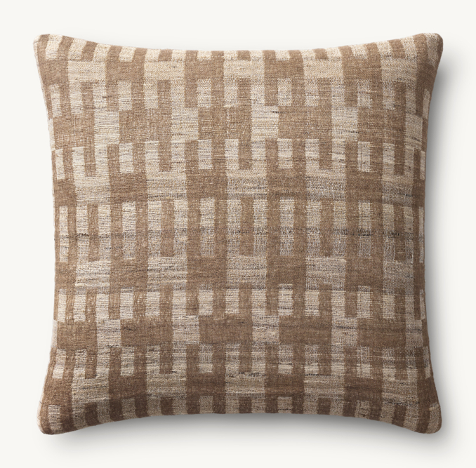 Overhead view of Naya Handwoven Geometric Pillow Cover - Square 
