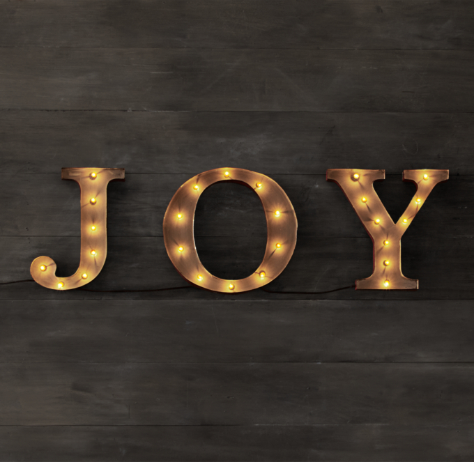 Vintage Illuminated Marquee Words - Joy