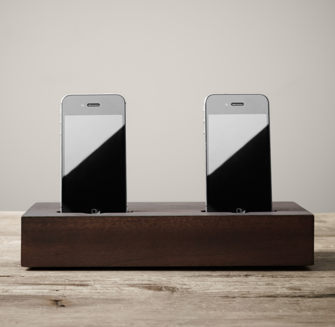 Double Charging Station for iPhone® Walnut