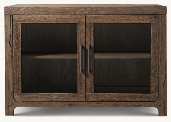 Davos Oak Glass Double-Door Sideboard